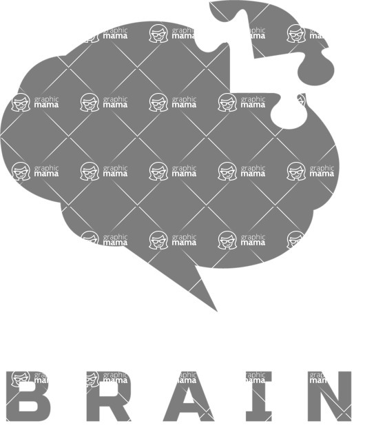 Business Logo Templates - vector graphics in a pack from GraphicMama - Brain Puzzle Logo Design Template - Black and White